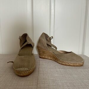 Toni Pons ‘Caldes’ Linen Wedge Sandal in Stone • 36 EU